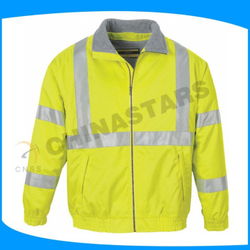 Workwear quente alta visibilidade windproof velo jaqueta para o tempo frio